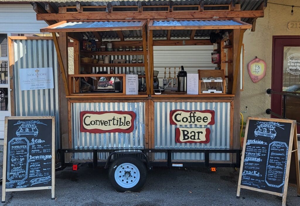 Convertible Coffee Bar stand with chalkboard stands